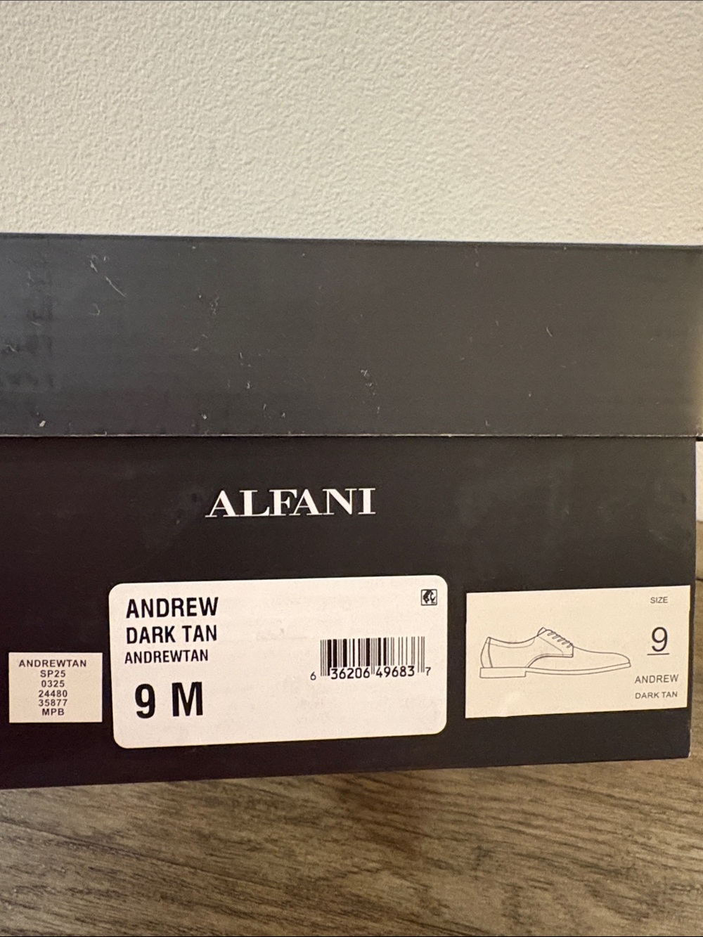 NIB [Alfani] Andrew Plain Toe Derbys Casual Dress Shoes Dark Tan Brown Men's 9 - Picture 14 of 14
